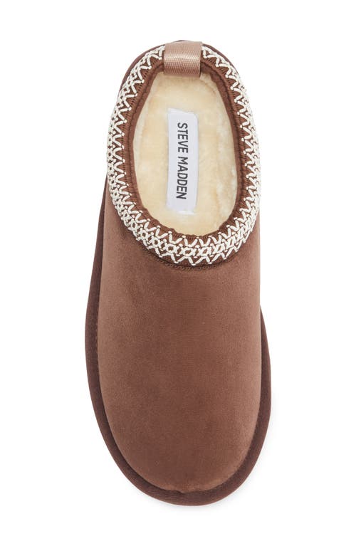 Steve Madden Kids'jordy Faux Shearling Lined Slipper In Brown