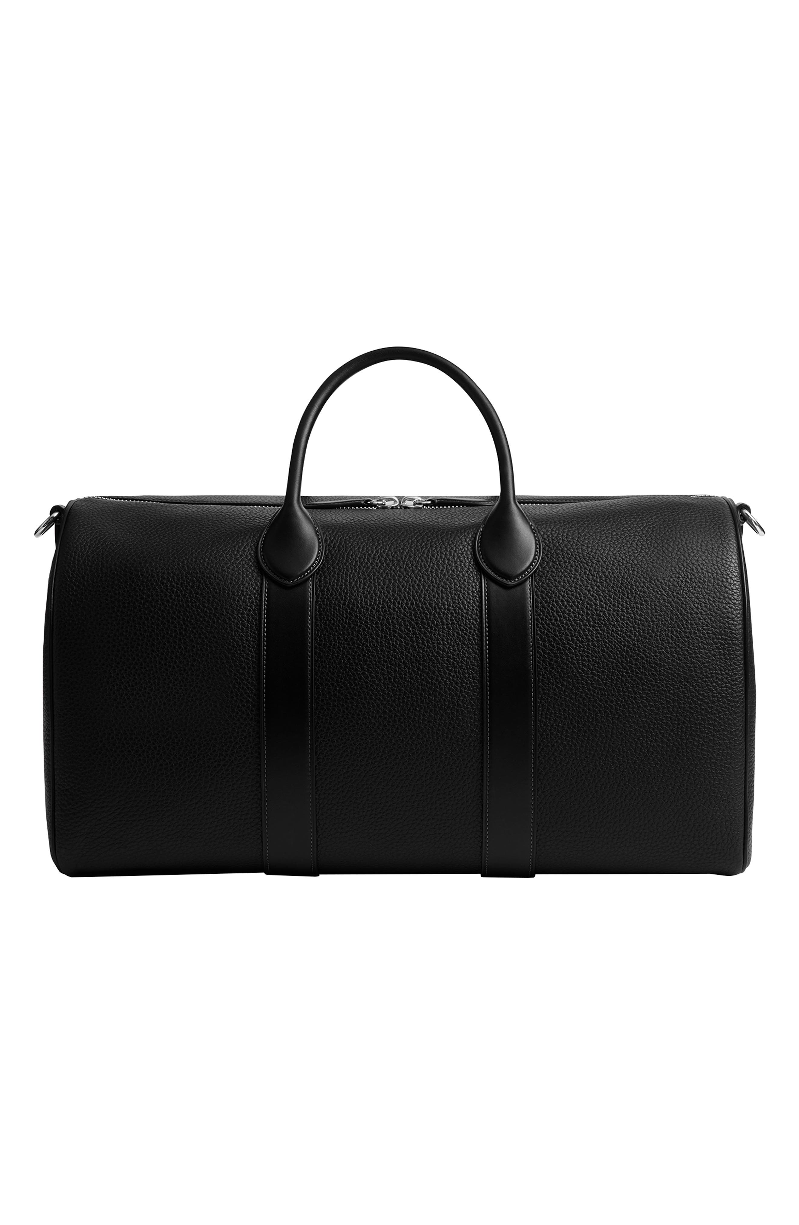 COACH Compass 50 Leather Duffle Bag, Alternate, color, Black