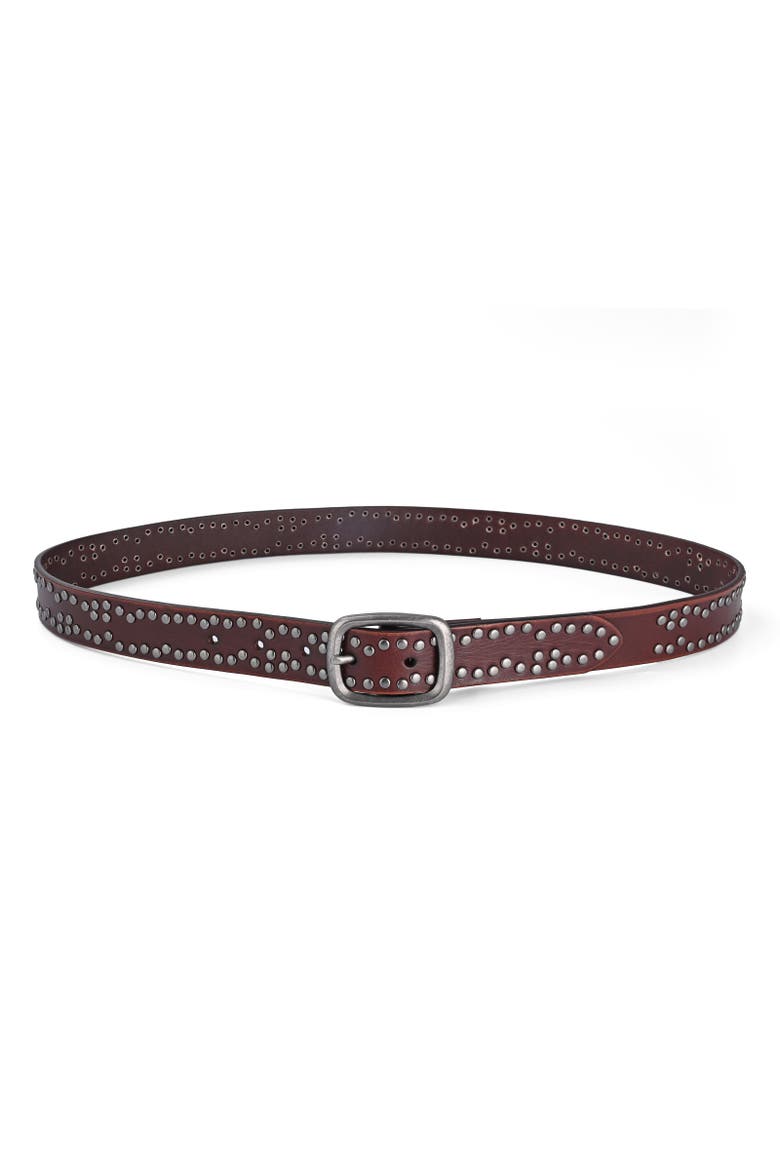 Westland Genuine Leather Desert Inspired Studded Belt, Alternate, color, Coffee