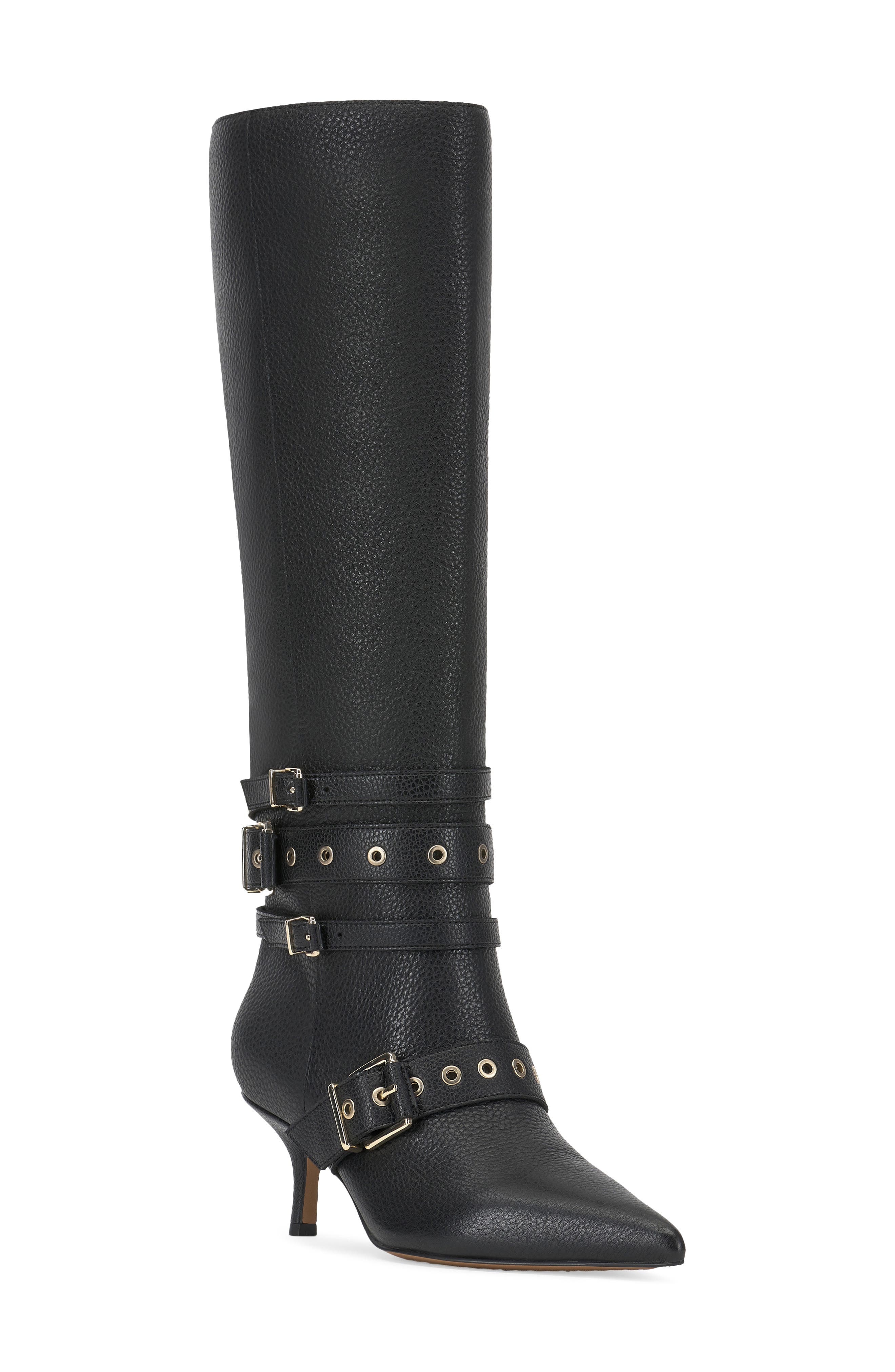 Vince Camuto Tyleen Pointed Toe Knee High Boot, Main, color, Black