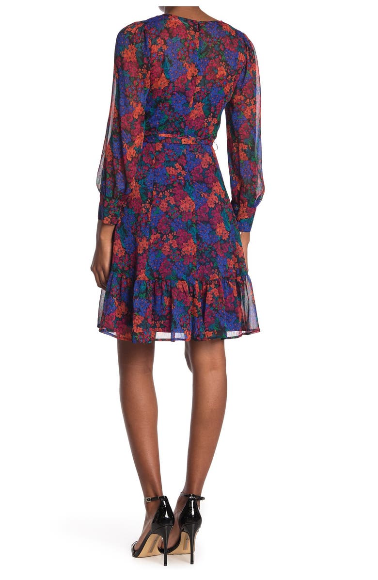 Calvin Klein Floral Waist Tie Dress, Alternate, color,