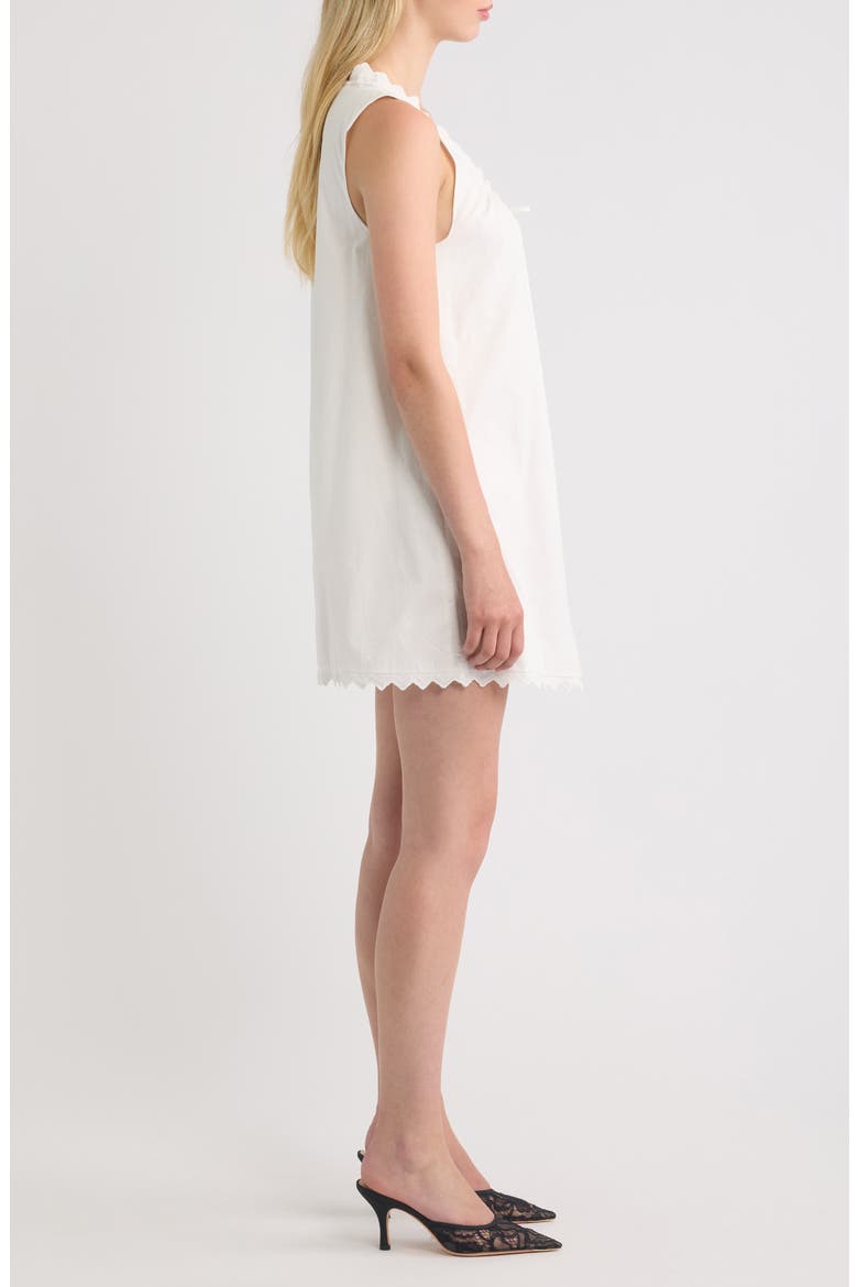 The Serene Eyelet Trim Cotton Minidress, Alternate, color, WHITE