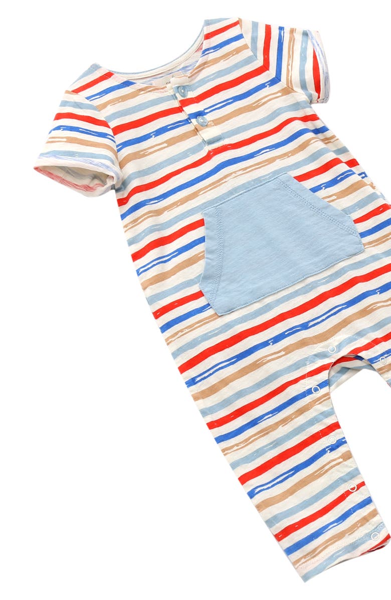 Peek Aren't You Curious Stripe Cotton Romper, Alternate, color, 