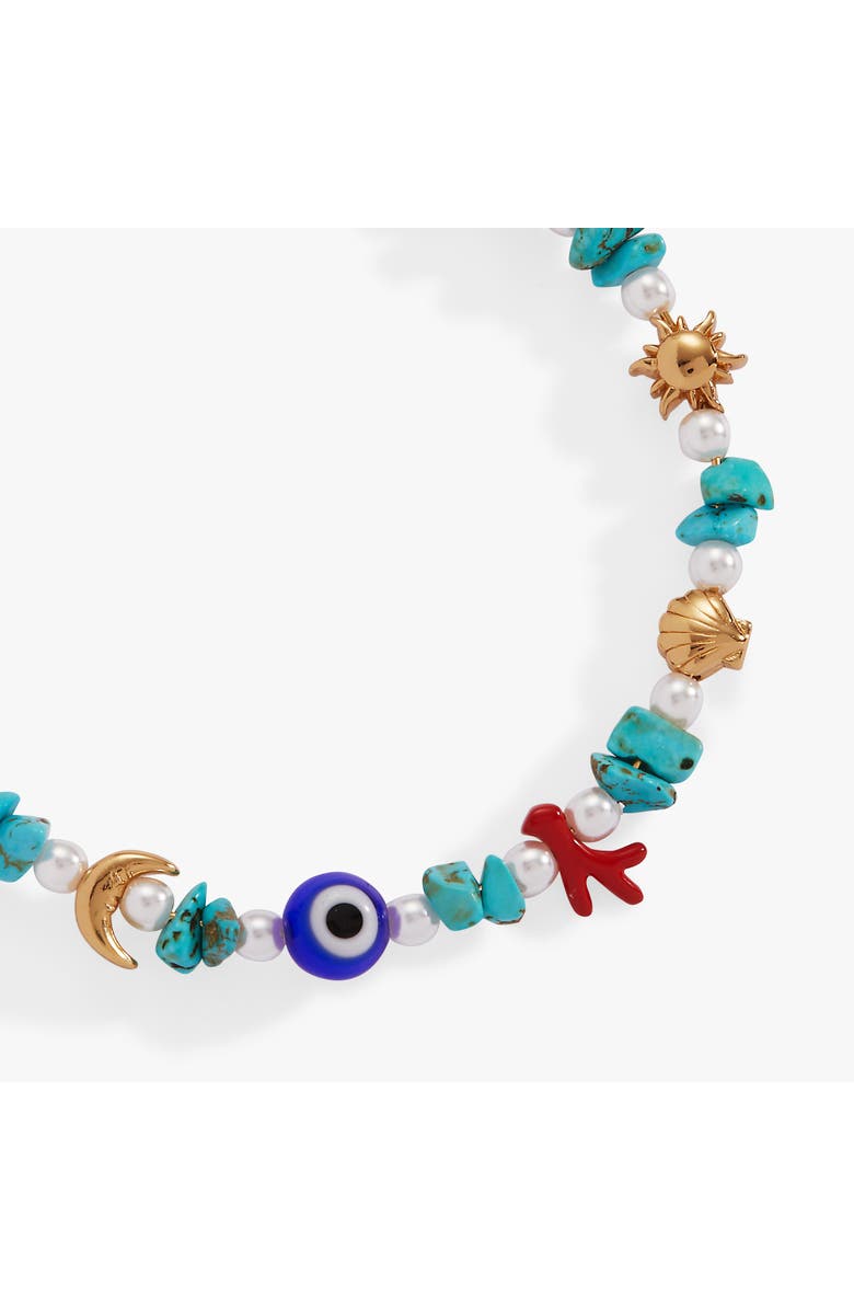 Alex and Ani Moonlight Beach Beach Beaded Bangle Bracelet, Alternate, color, Multi