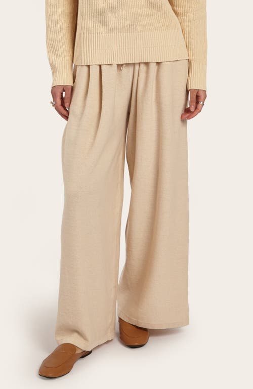 Oyun Misu Linen Wide Leg Pants In Crème