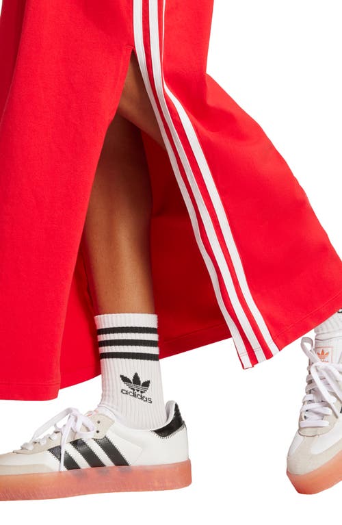 Adidas Originals Adicolor 3-stripes Tank Maxi Dress In Better Scarlet/white