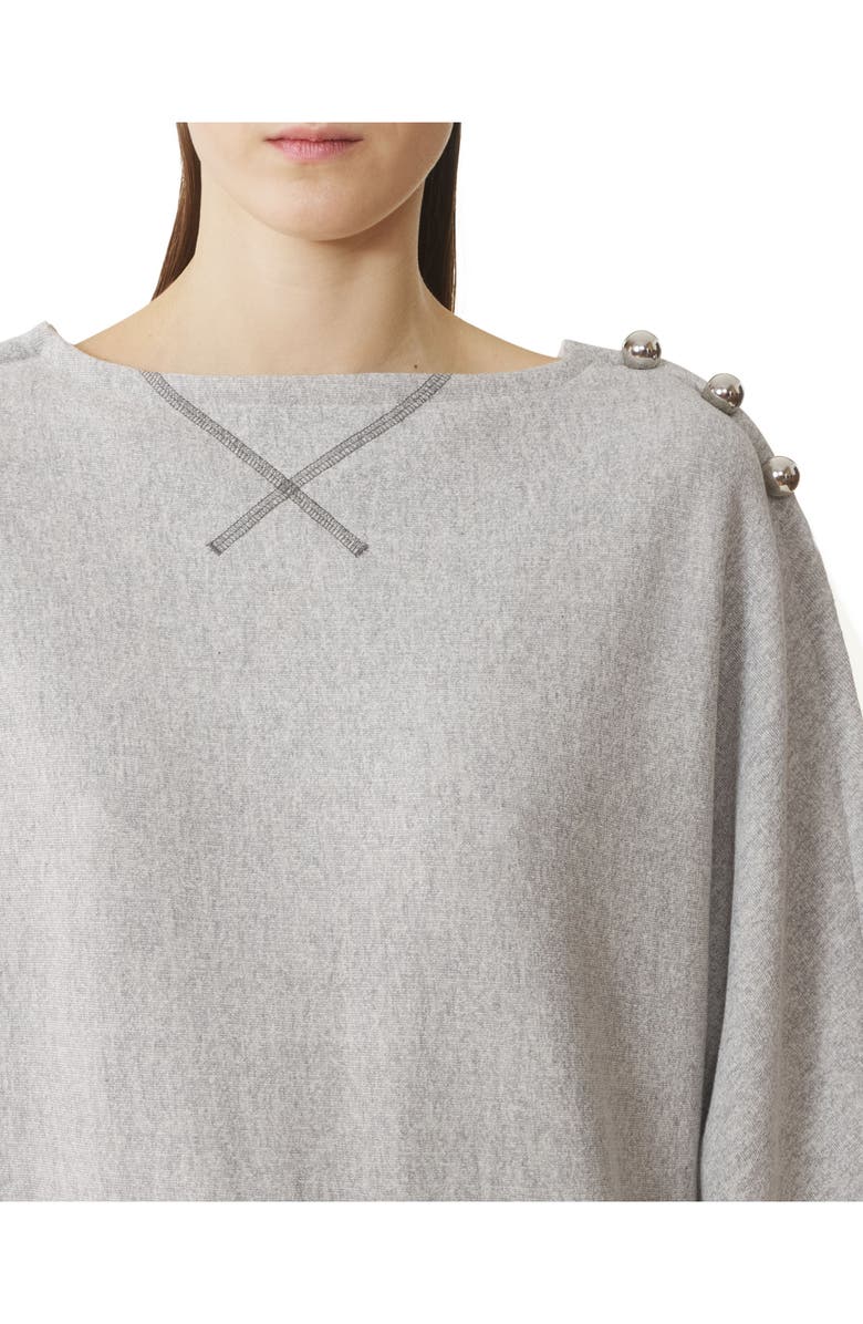 Lanvin Cotton Jersey Top, Alternate, color, Heather Grey