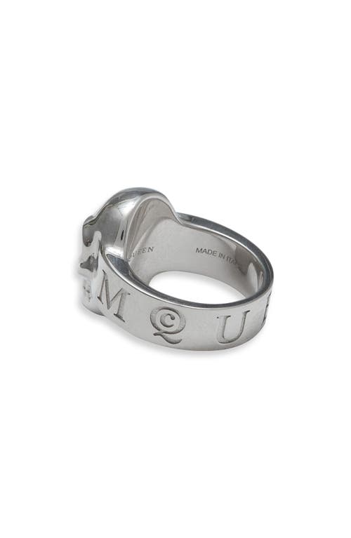 Alexander Mcqueen Skull Mcqueen Ring In Palladium