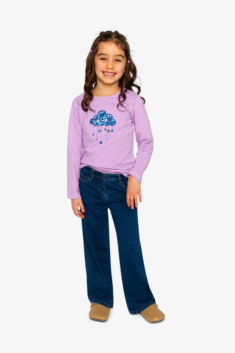 Lurex Topstitch Wide Leg Jeggings, Alternate, color, Navy Blue Denim
