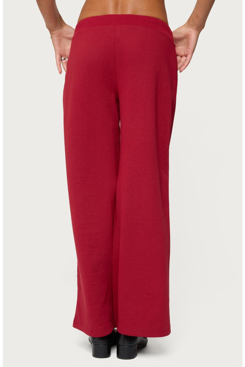 06 Wide Leg Cotton Blend Drawstring Sweatpants, Alternate, color, BURGUNDY