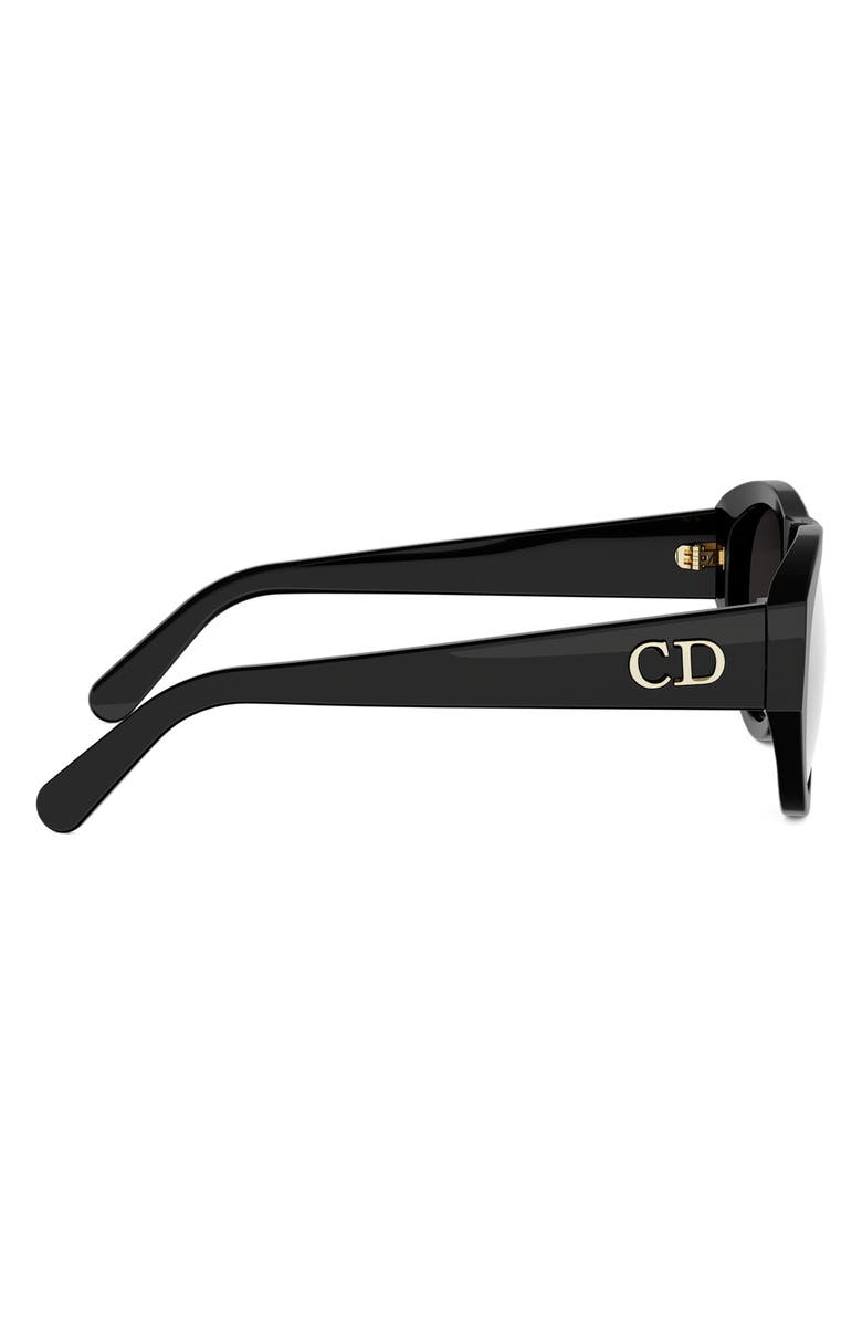 DIOR Glow A1I Gradient Pilot Sunglasses, Alternate, color, Shiny Black / Gradient Smoke