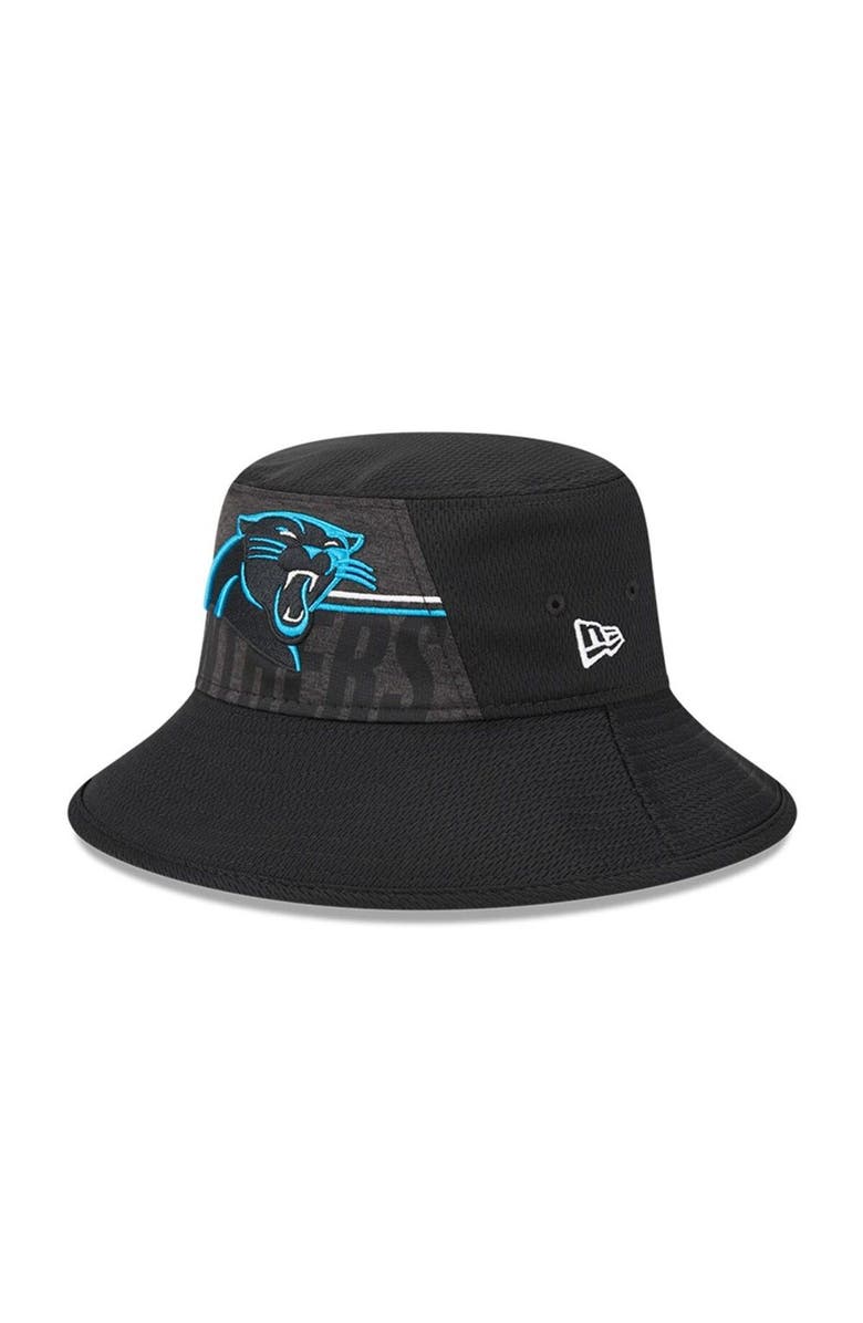 New Era Men's New Era Black Carolina Panthers 2023 NFL Training Camp Stretch Bucket Hat, Main, color,