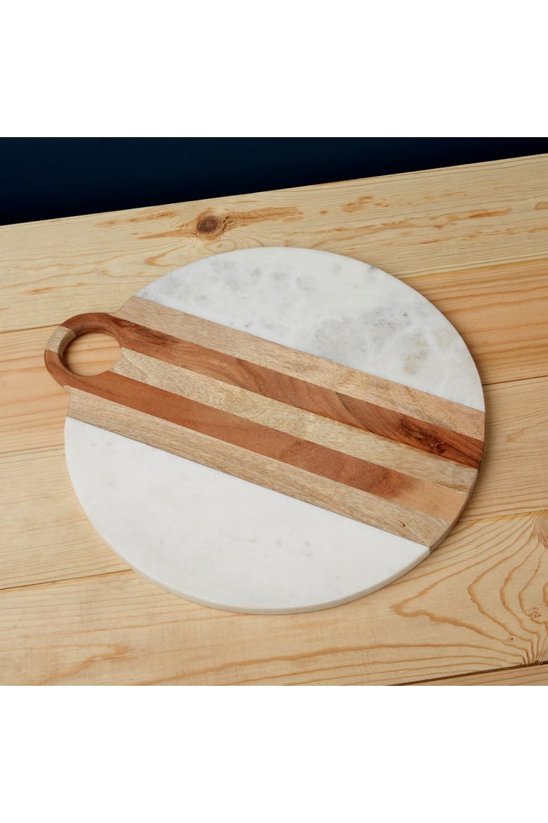 Moa Marble & Wood Round Board, Alternate, color, Marble