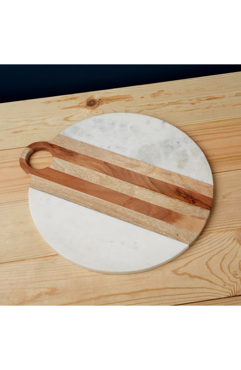 Be Home Moa Marble & Wood Round Board, Alternate, color, Marble
