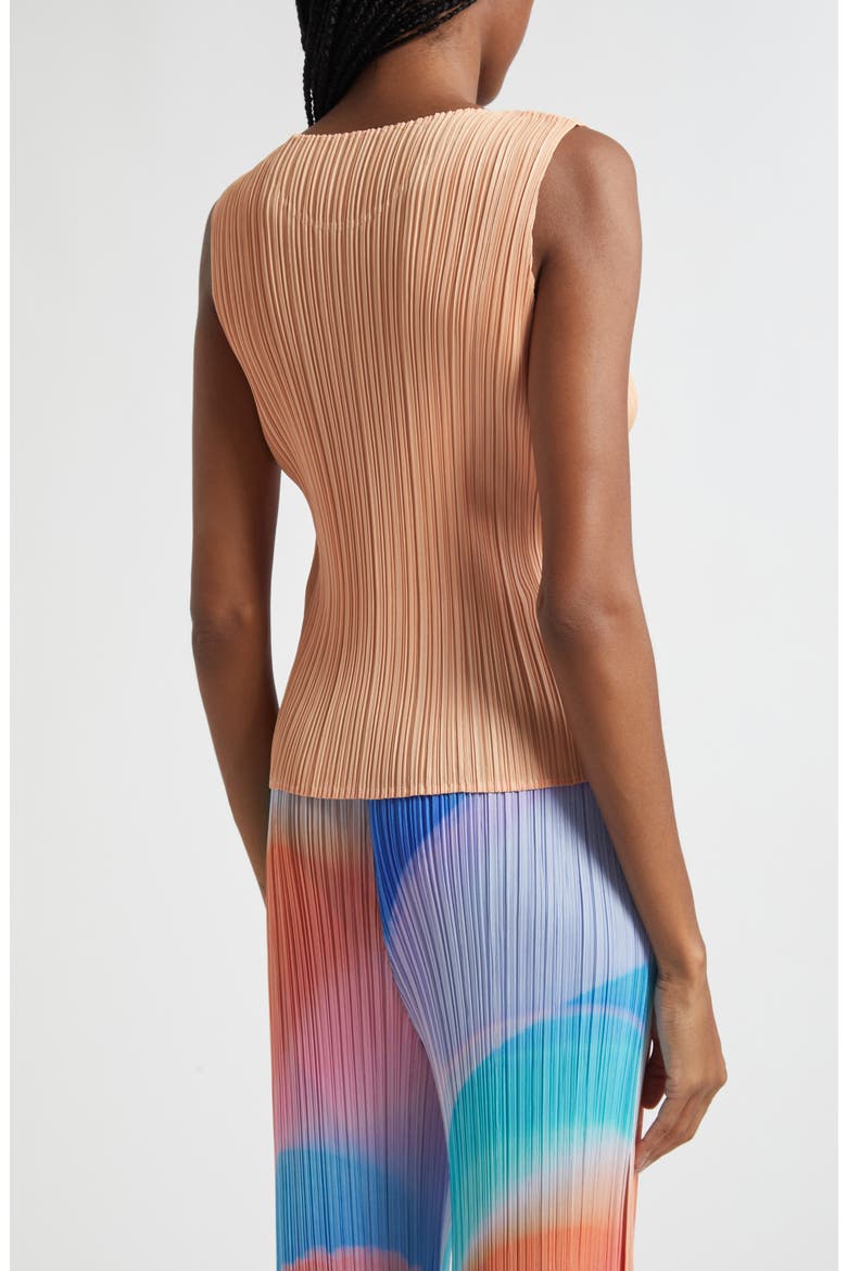 Monthly Colors August Pleated Shell, Alternate, color, ORANGE/ CORAL STRIPE