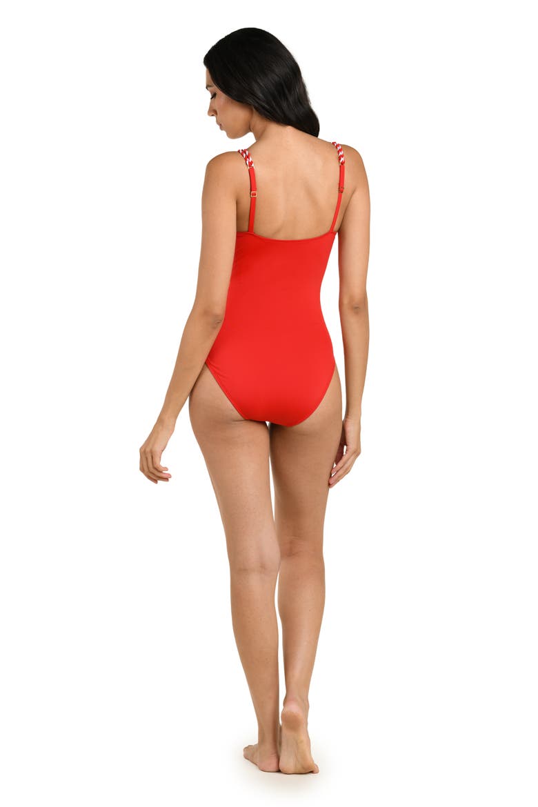 Mariner One-Piece Swimsuit, Alternate, color, RUBY
