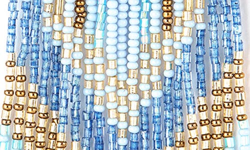 Deepa Gurnani Ishani Beaded Drop Earrings In Blue