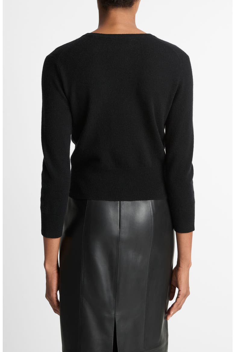 Wool & Cashmere Blend Cardigan, Alternate, color, BLACK