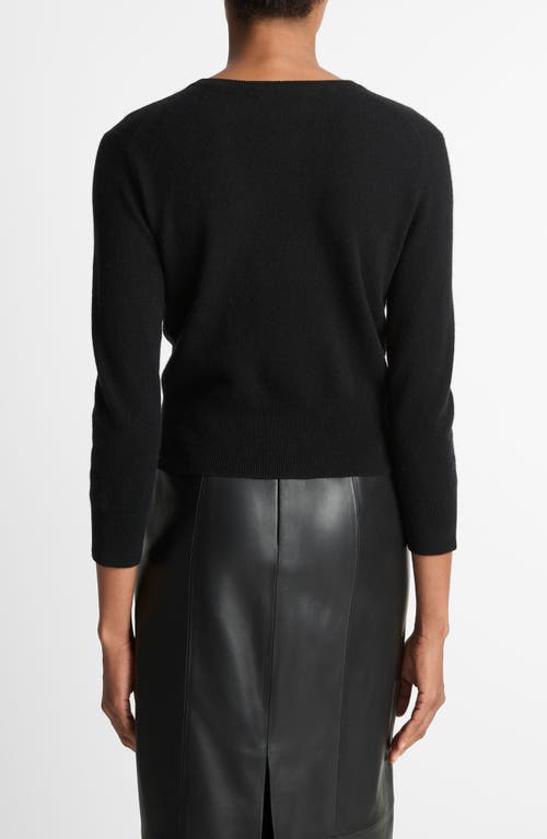 Vince Wool & Cashmere Blend Cardigan In Black