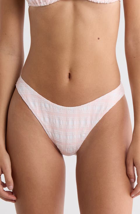 Fiona Plaid High Leg Scoop Bikini Bottoms