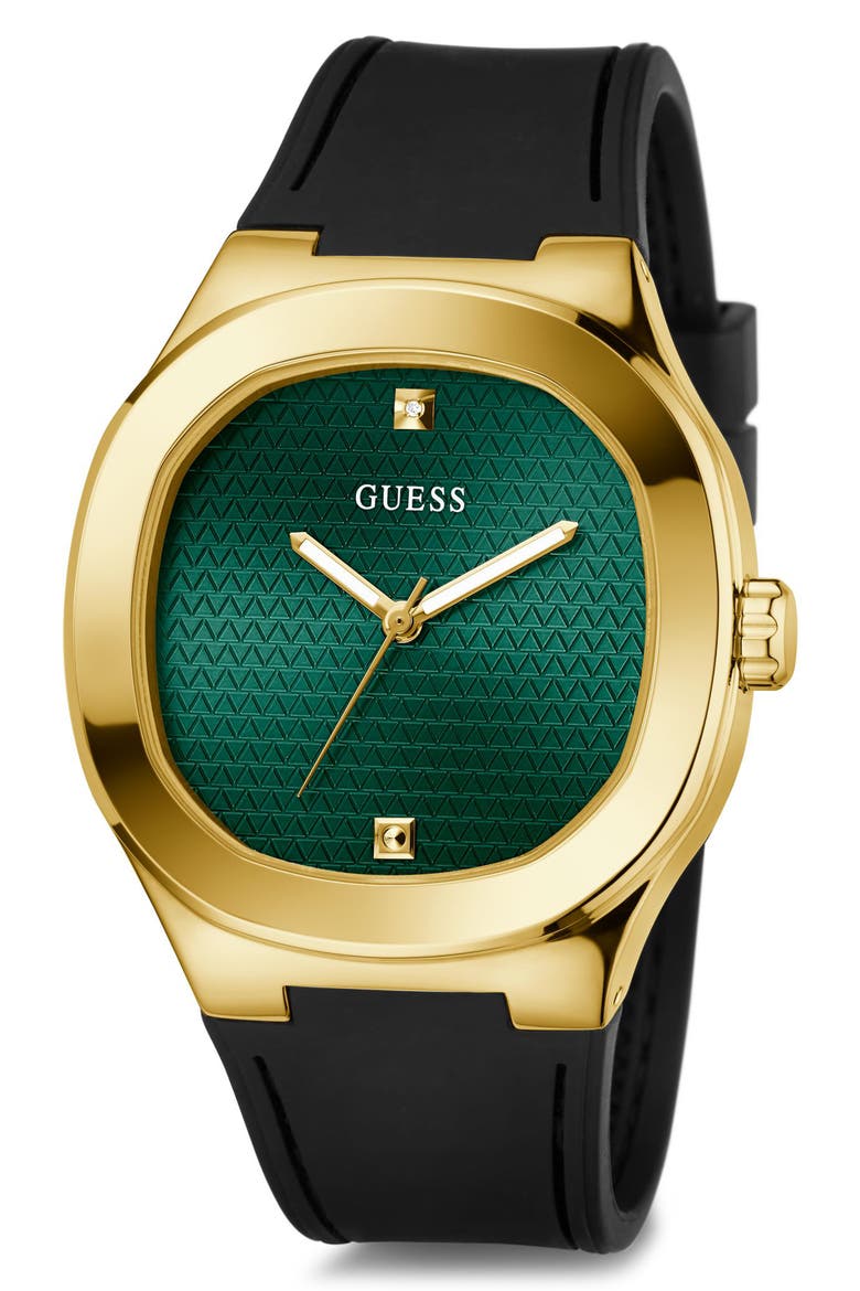 Headline Silicone Strap Watch, 42mm, Alternate, color, GREEN
