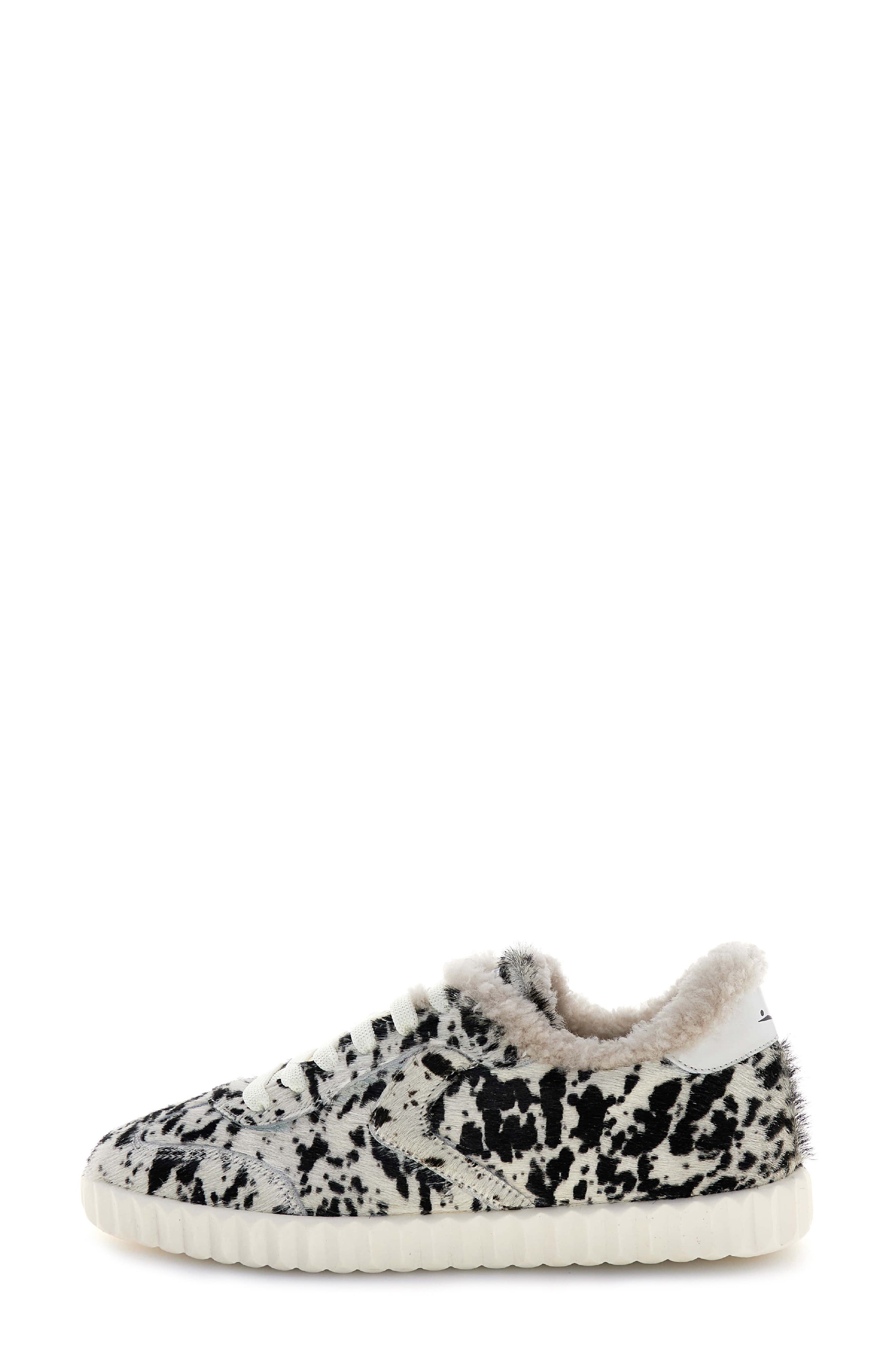 Voile Blanche Ines Genuine Calf Hair Sneaker, Alternate, color, Black White