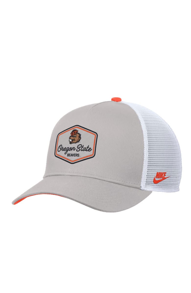 Nike Men's Nike Pewter Oregon State Beavers Rise Vintage Adjustable Trucker Hat, Main, color, 
