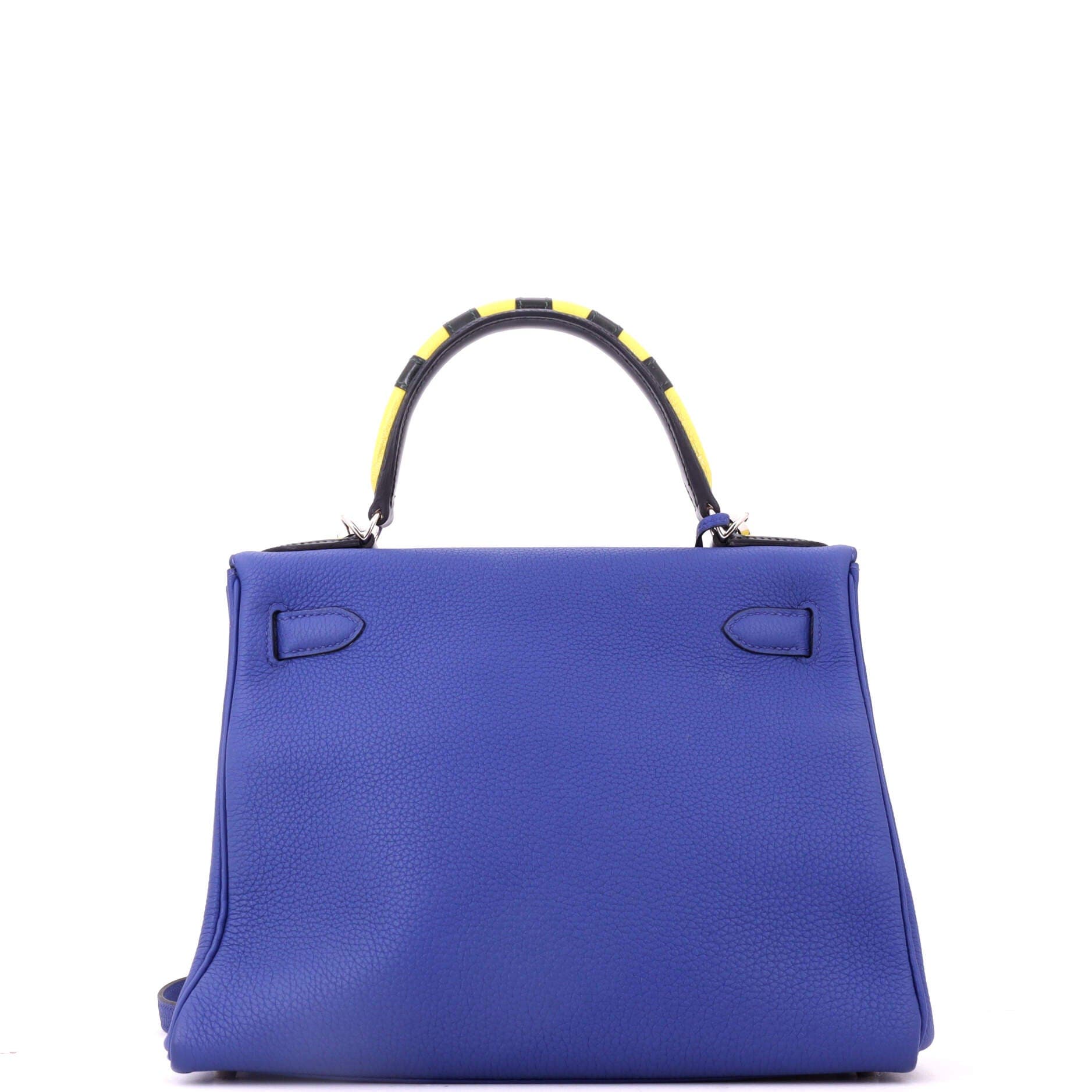 Kelly Au Trot Handbag Blue Togo with Palladium Hardware 28, Alternate, color, Blue