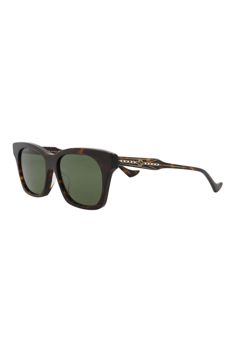 55mm Square Crystal Embellished Sunglasses, Alternate, color, HAVANA HAVANA GREEN
