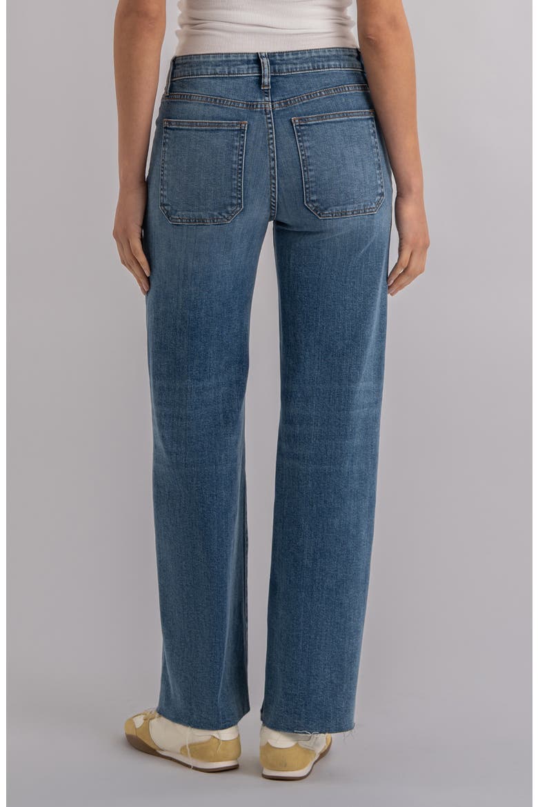 Maya High Waist Raw Hem Wide Leg Jeans, Alternate, color, BLUE