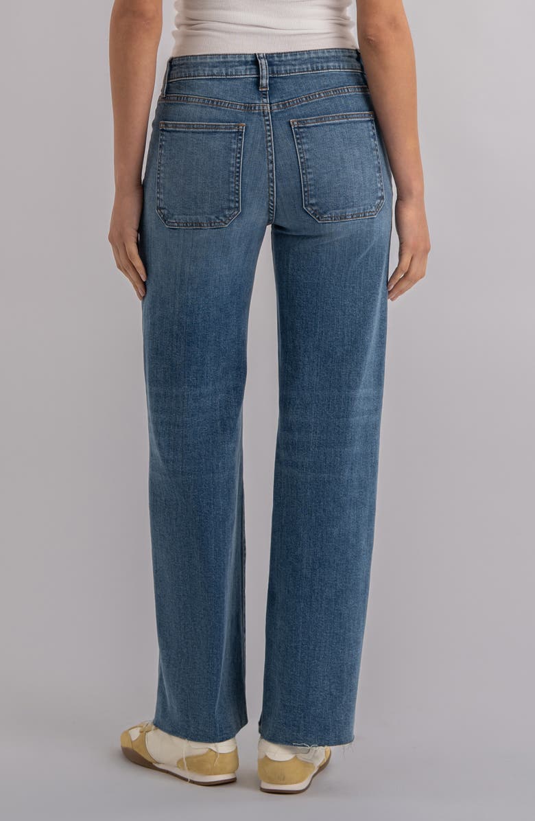 KUT from the Kloth Maya High Waist Raw Hem Wide Leg Jeans, Alternate, color, Blue