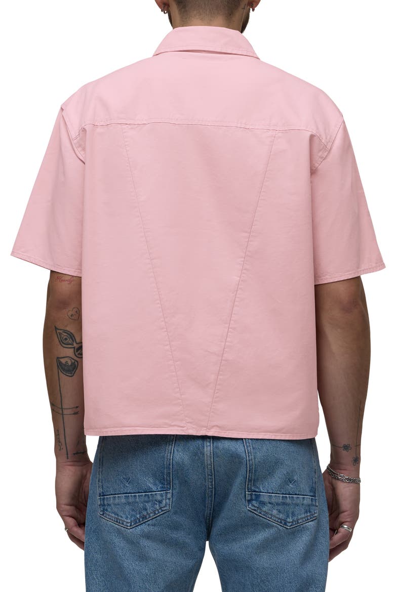 Rex Oversize Short Sleeve Cotton Poplin Button-Up Shirt, Alternate, color, FADED ROSE