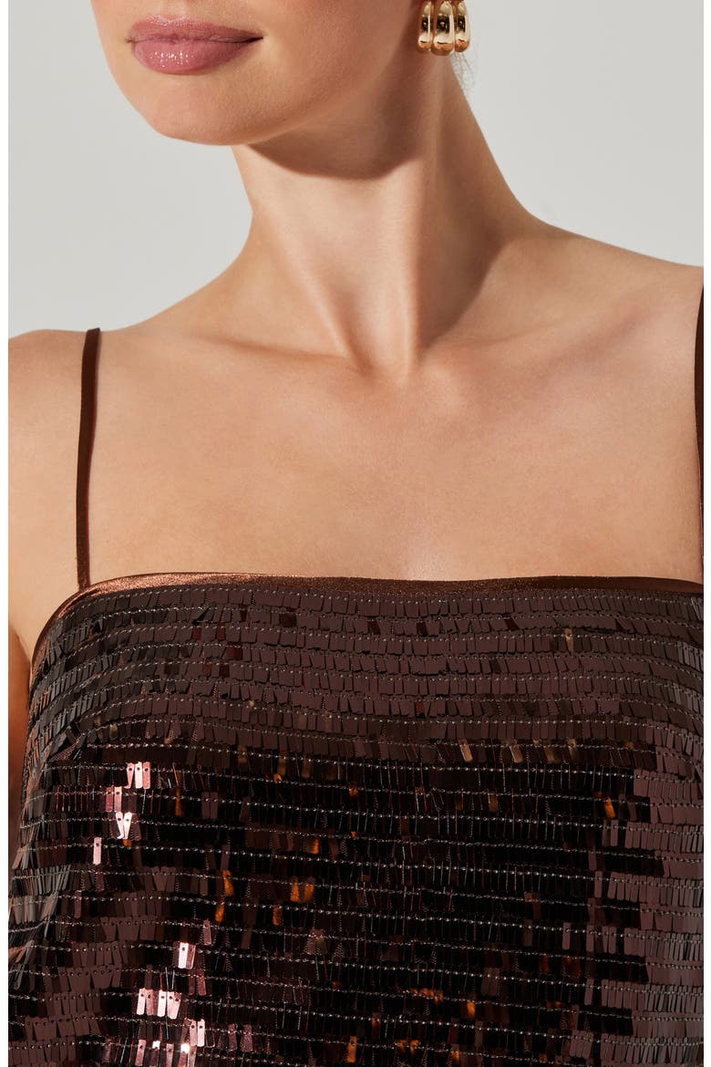 Porscha Sequin Minidress, Alternate, color, BROWN