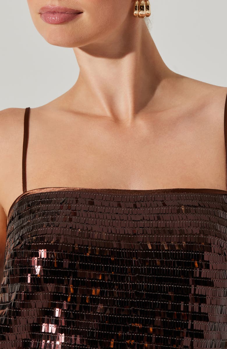 ASTR the Label Porscha Sequin Minidress, Alternate, color, Brown