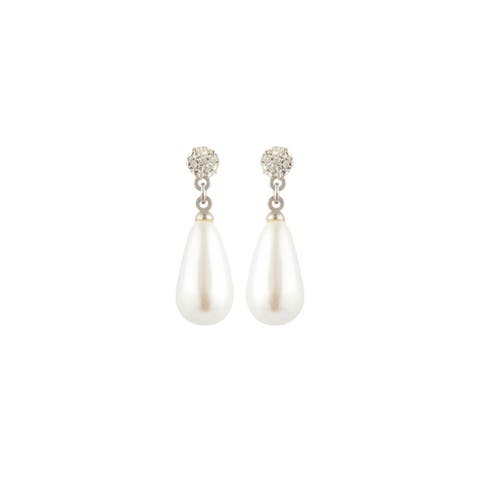 1990s Vintage Faux Pearl Drop Earrings