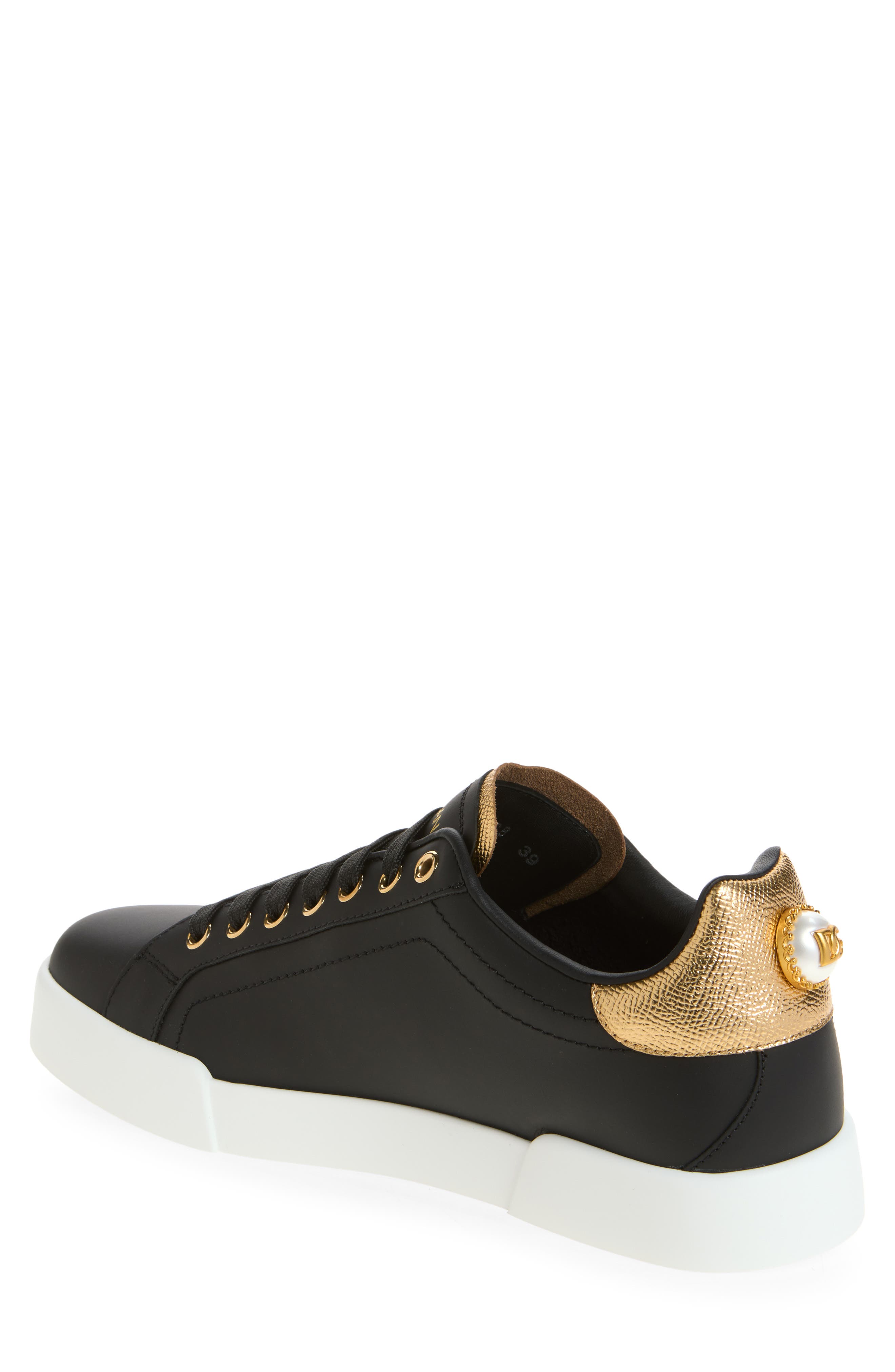 Portofino Low Profile Sneaker, Alternate, color, BLACK/ GOLD
