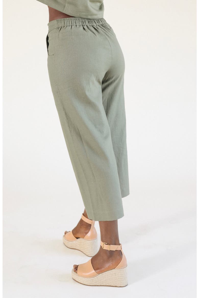 Nin Linen Pant, Alternate, color, Olive