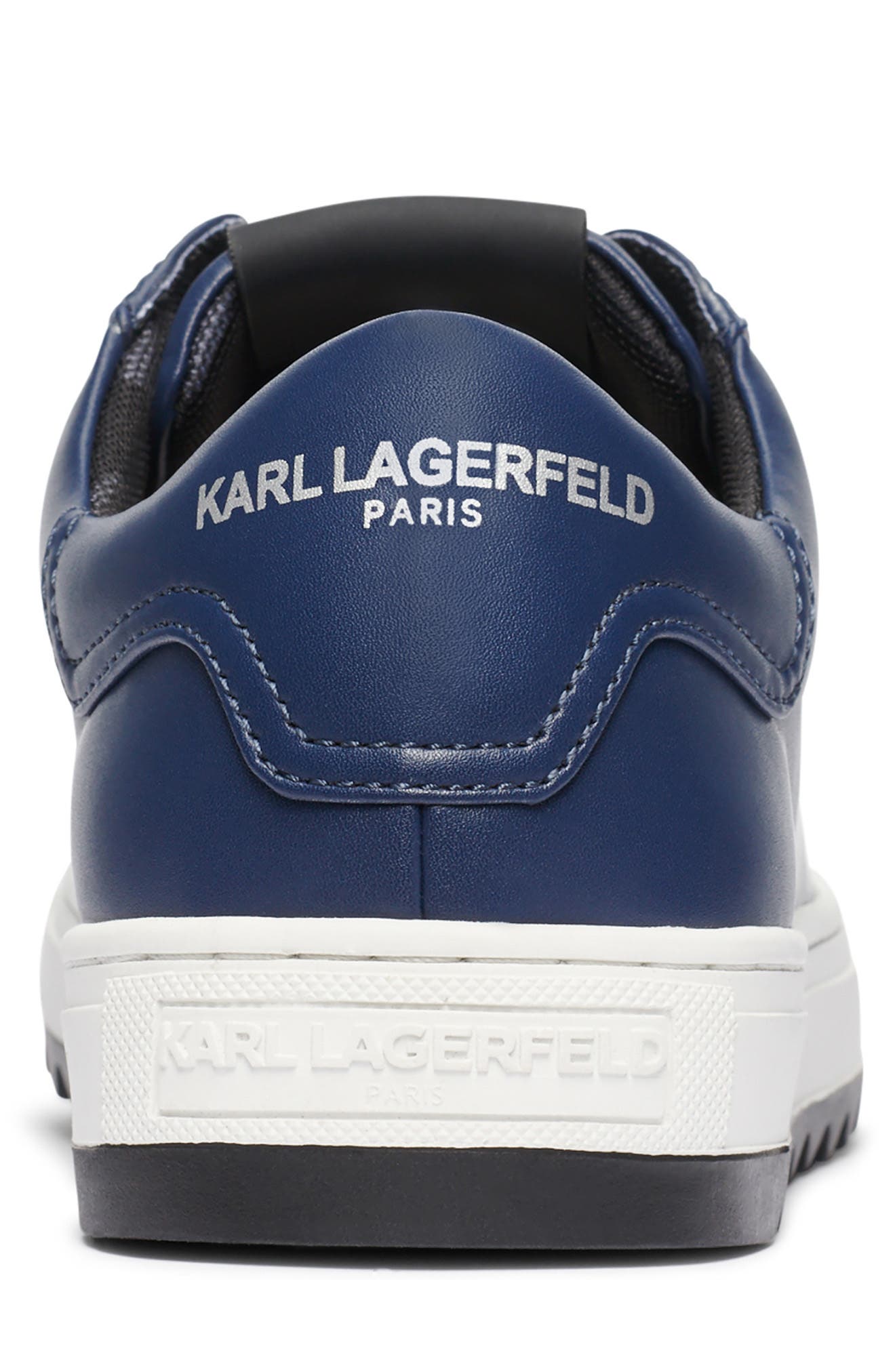 Leather Low Top Sneaker, Alternate, color, NAVY