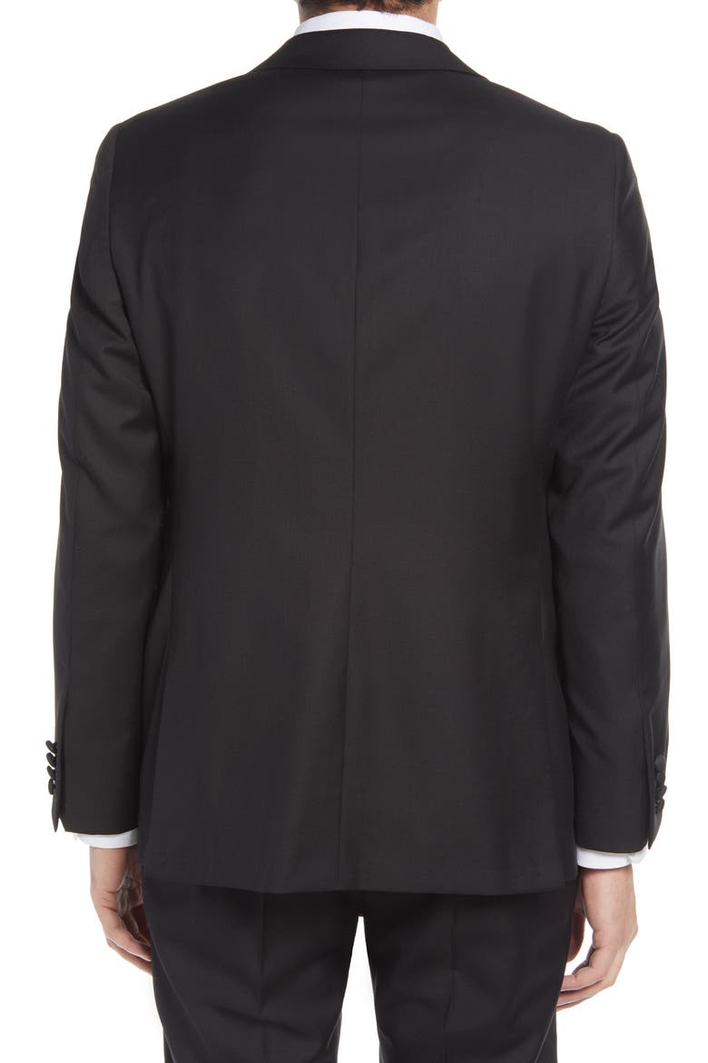 Infinity Classic Fit Peak Lapel Wool Tuxedo, Alternate, color, BLACK