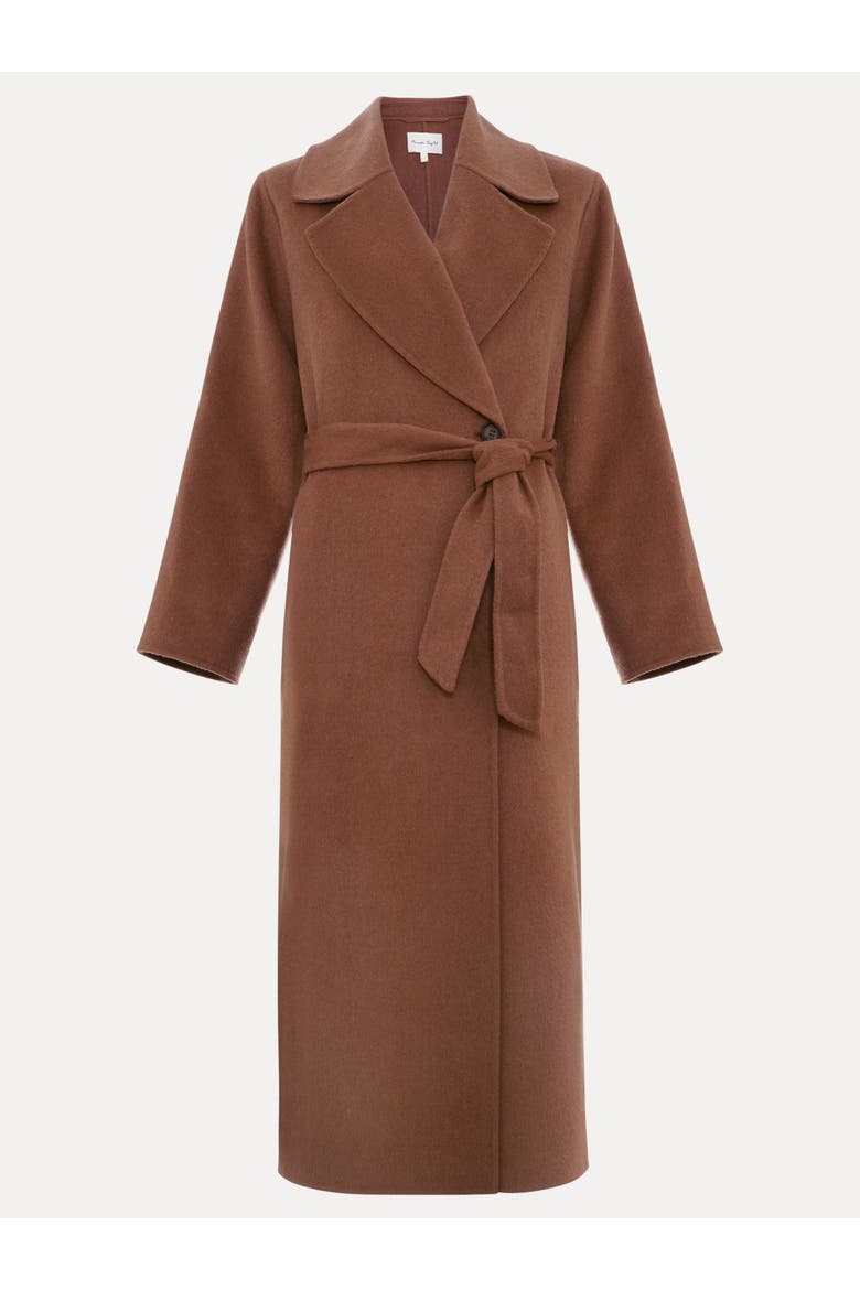 Darcy Double Face Belted Wrap Coat, Alternate, color, Brown