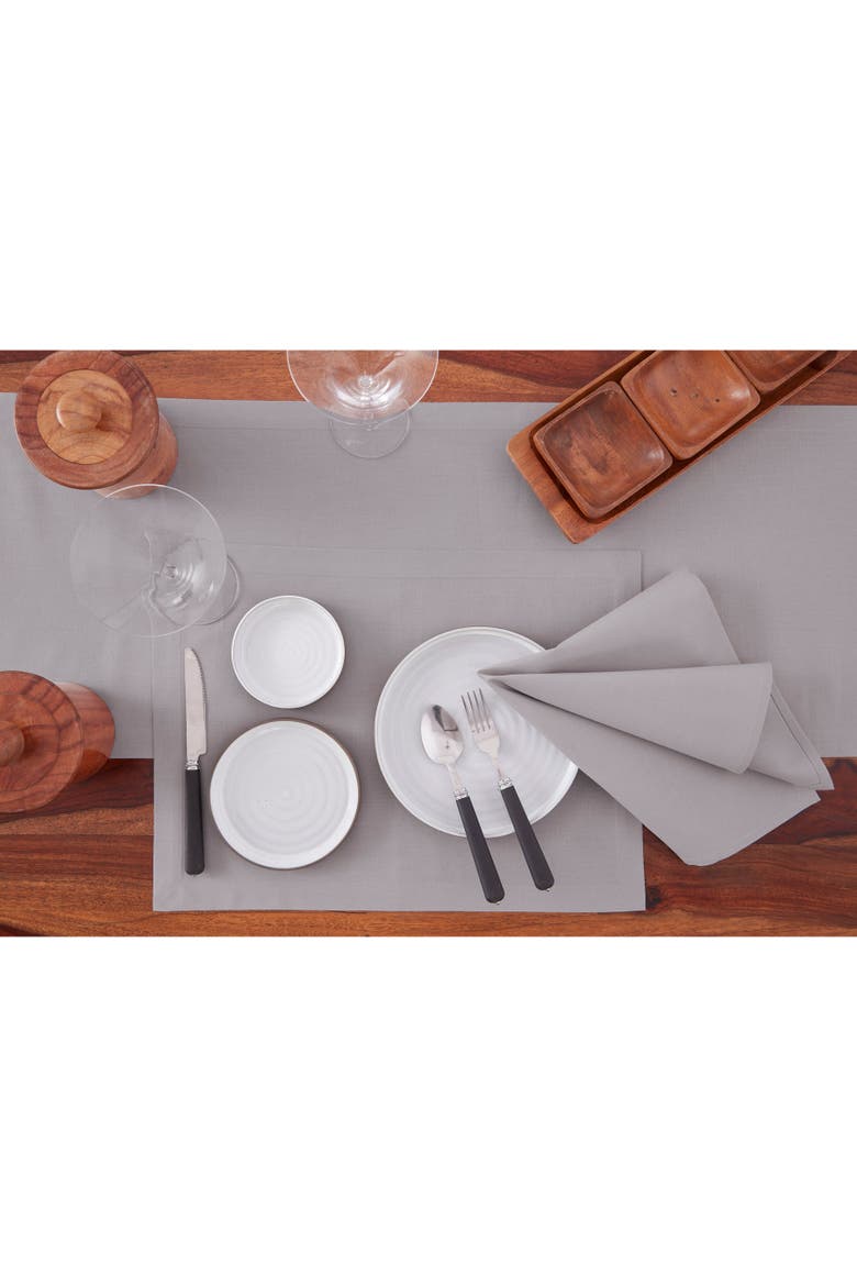 Cotton Linen Plain Dinner Napkins Set of 4, 20 x 20" - Dru, Alternate, color, Light Grey