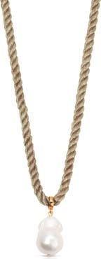 Ettika Rope Cord Freshwater Pearl Pendant Necklace