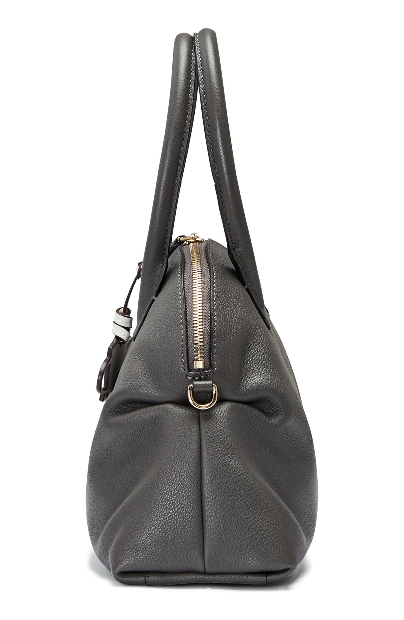 Oryany Adele Leather Bowling Bag, Alternate, color, Grey