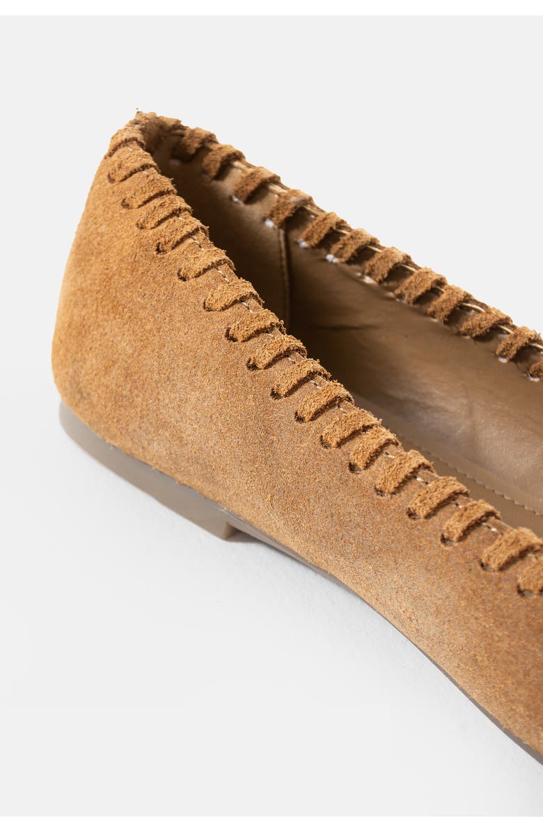 Jelavu Ella Whipstitch Ballet Flat, Alternate, color, Cognac