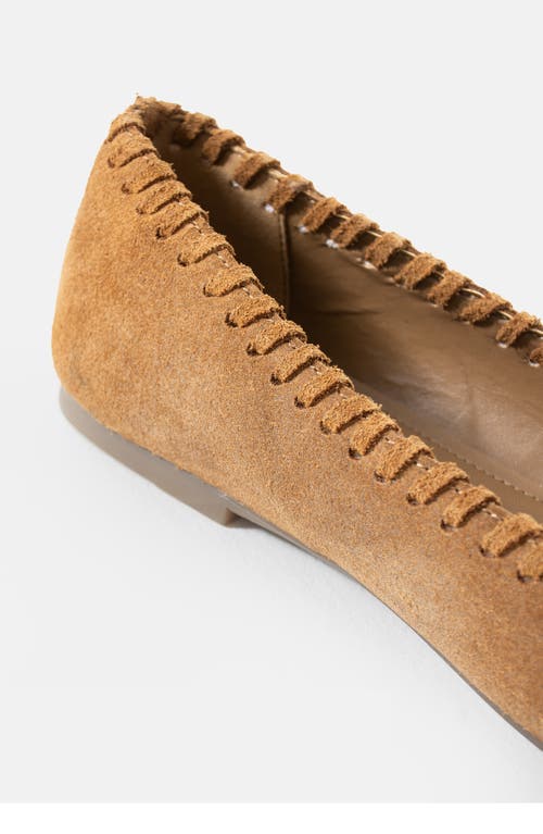 Jelavu Ella Whipstitch Ballet Flat In Brown
