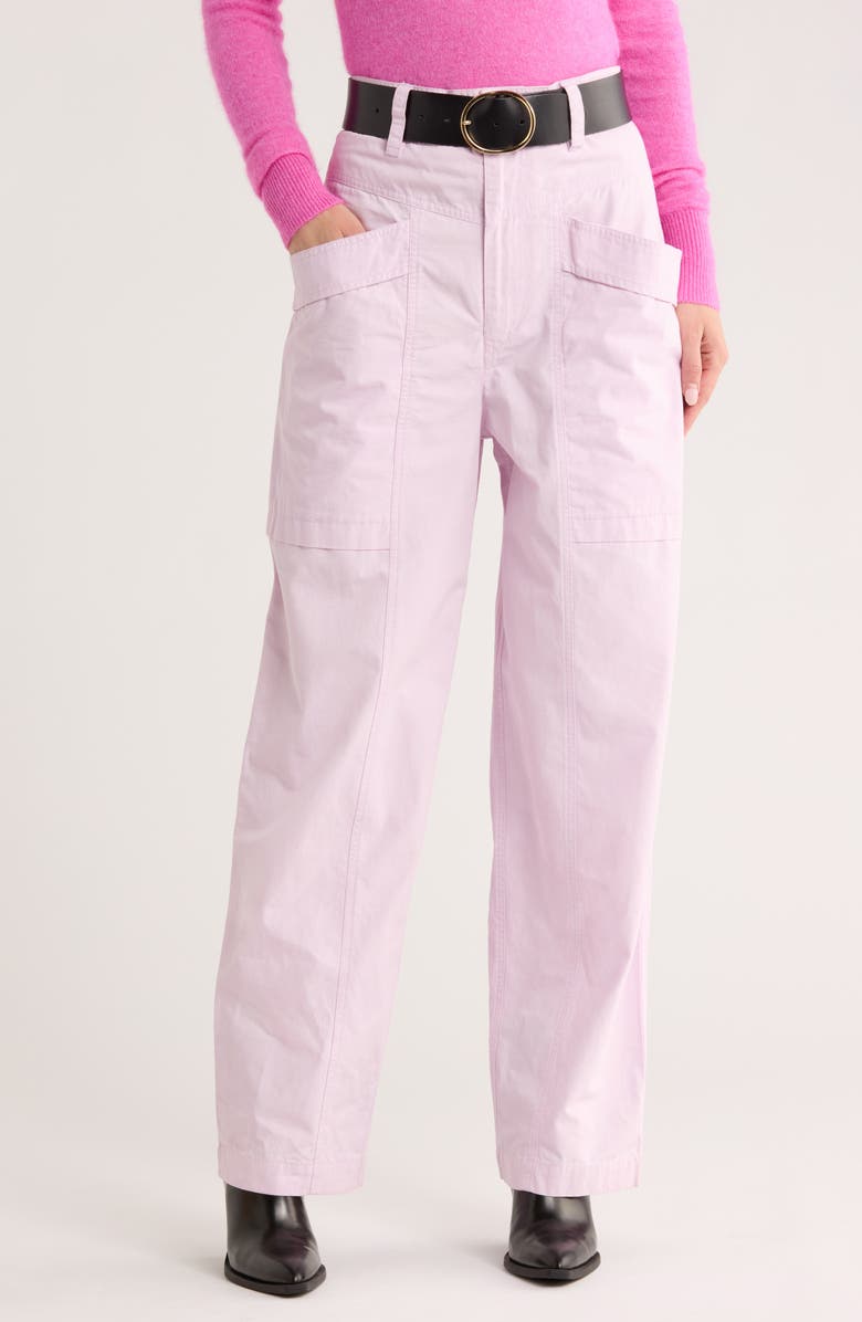 Isabel Marant Étoile Ruby Patch Pocket Straight Leg Pants, Main, color, Lilac