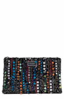 nova fringe embellished clutch