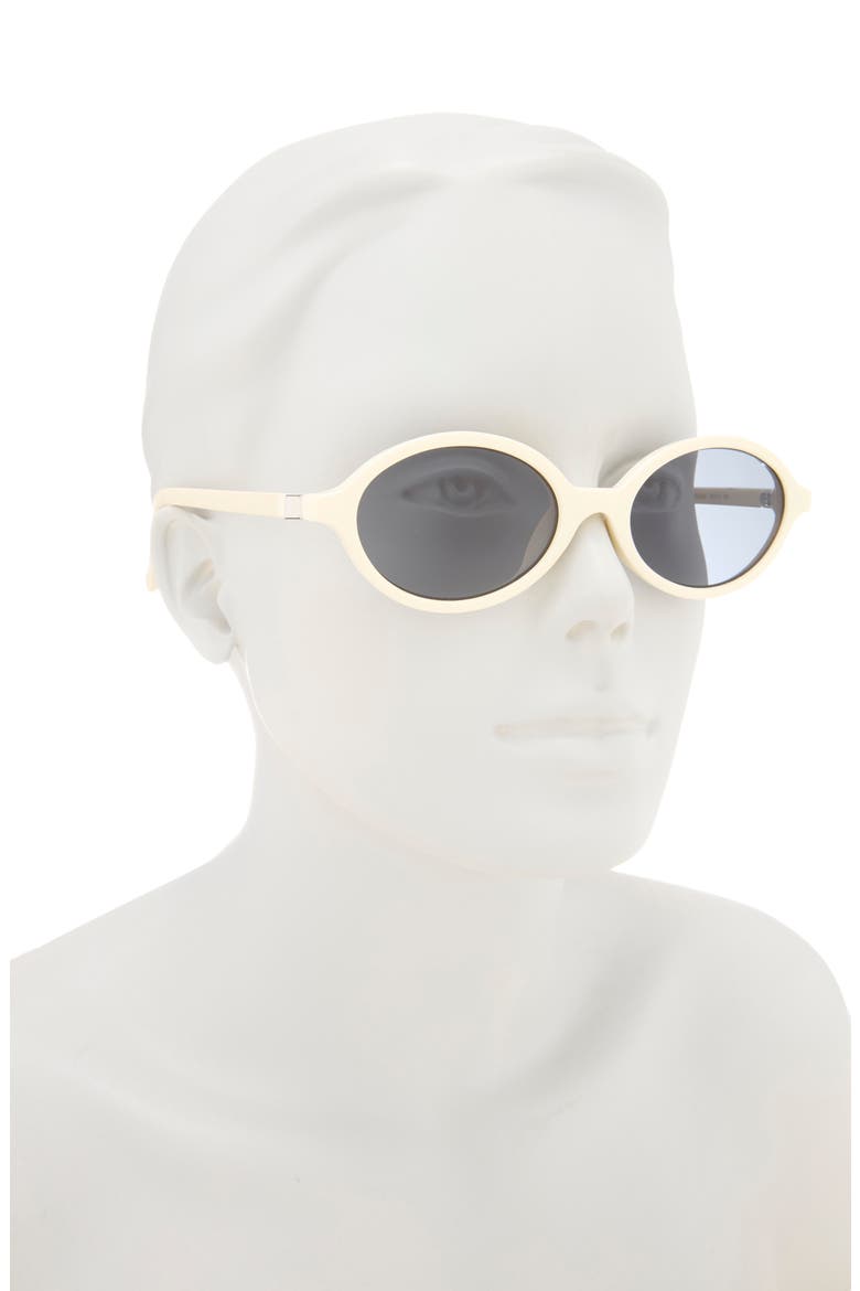 55mm Oval Sunglasses, Alternate, color, OFF WHITE OPAQUE