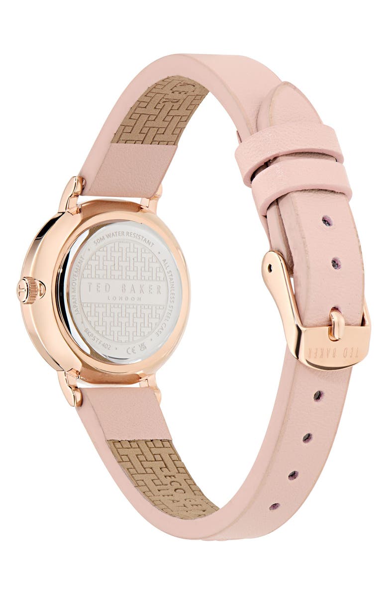 Ted Baker Classic Leather Strap Watch, 28mm, Alternate, color,