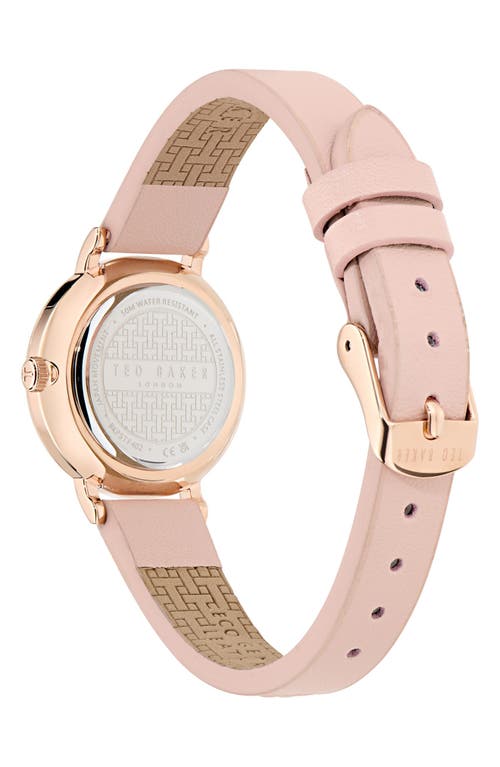 Ted Baker Classic Leather Strap Watch, 28mm In Pink